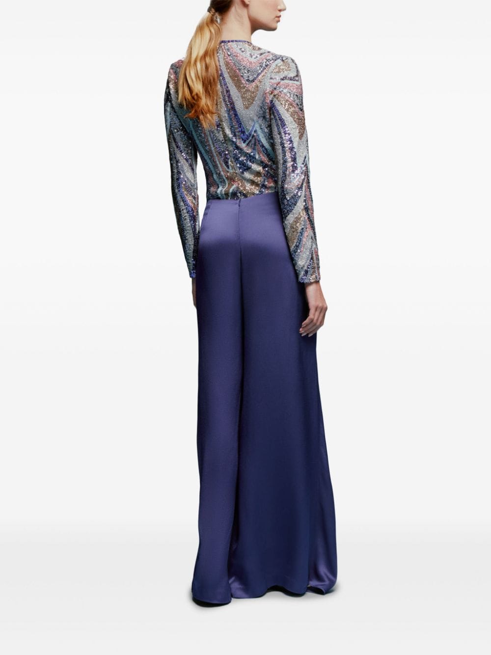 Shop Silvia Tcherassi Nadira Flared Trousers In Blue