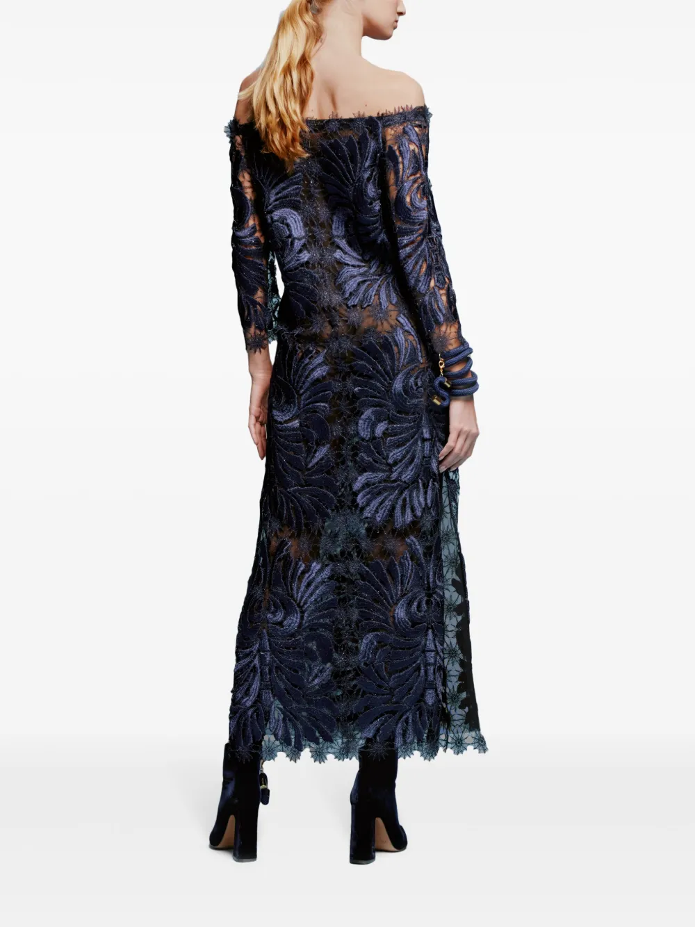 Silvia Tcherassi Lana maxi-jurk Blauw