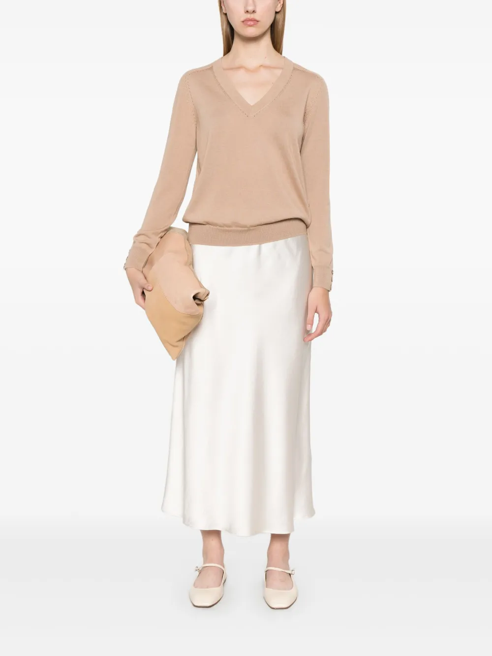 LIU JO Satijnen midi-rok - Beige