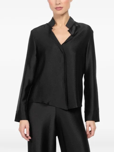 Peter Cohen open collar long-sleeved top