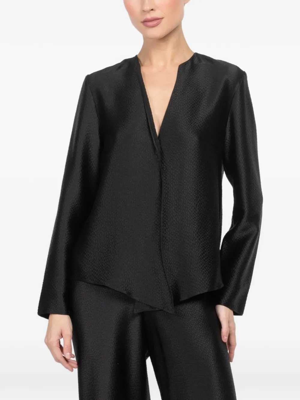 Peter Cohen V-neck long-sleeve blouse - Nero