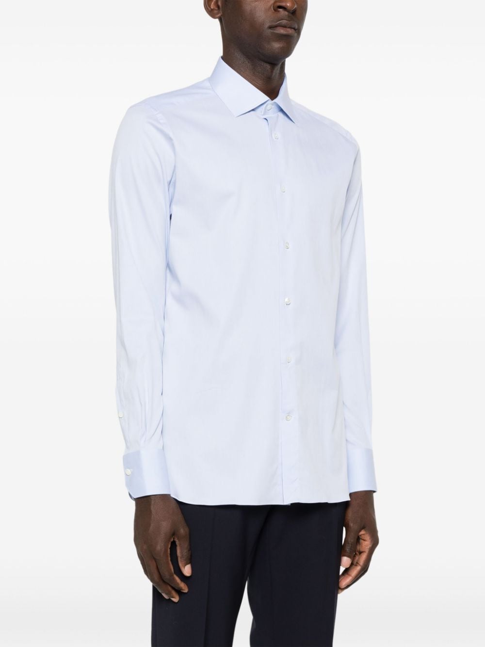 Shop Zegna Spread-collar Shirt In Blue