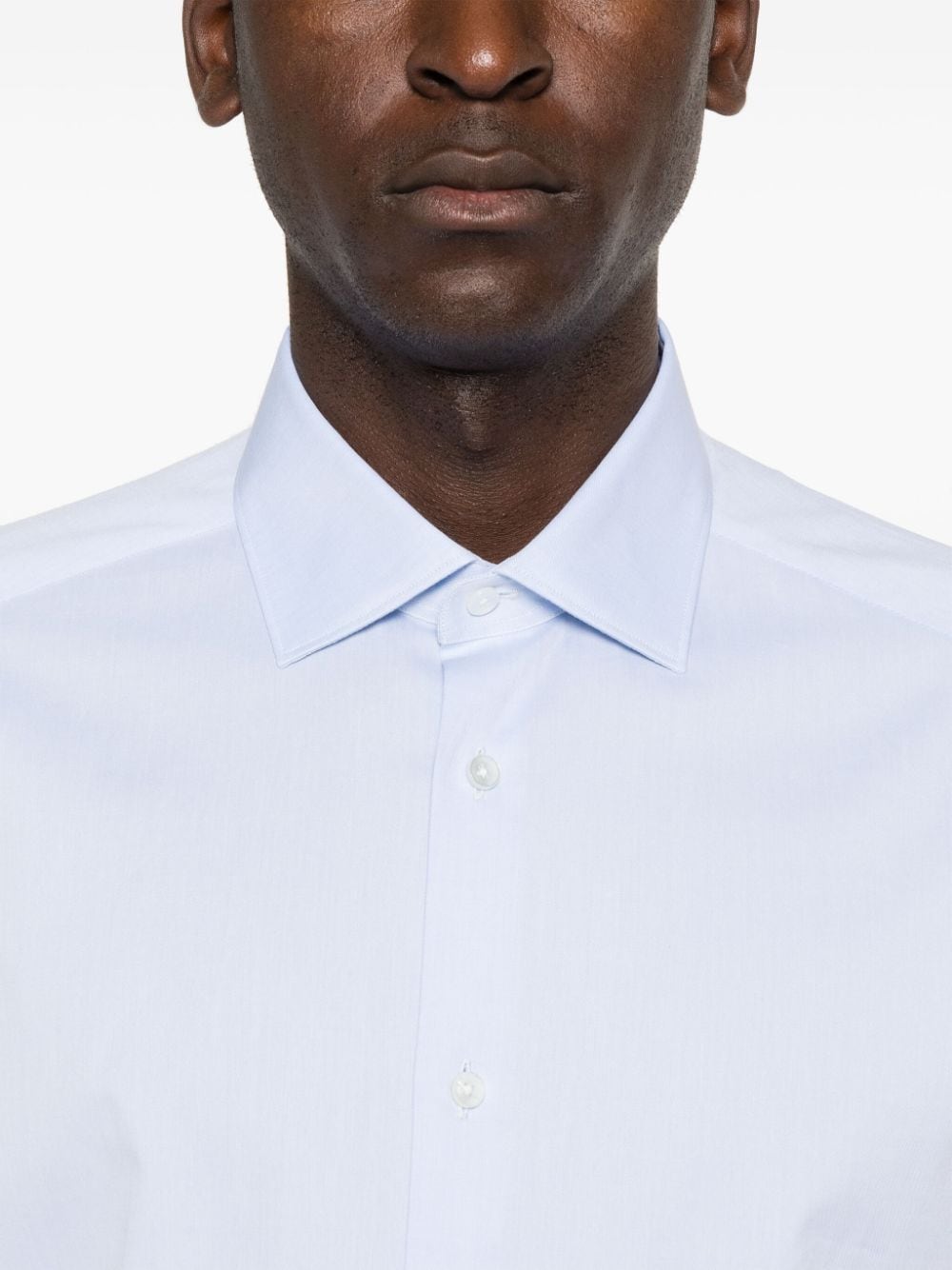 Shop Zegna Spread-collar Shirt In Blue