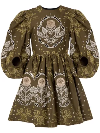 Agua By Agua Bendita Raquel Mini Dress | Green | FARFETCH GE