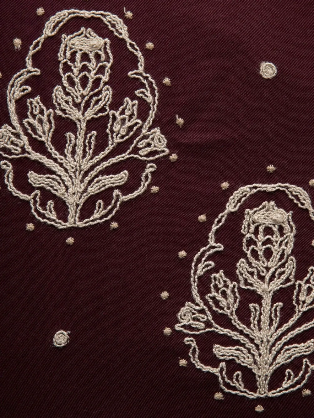 Agua By Agua Bendita Embroidered-flowers Cut-out Midi Dress In Burgundy