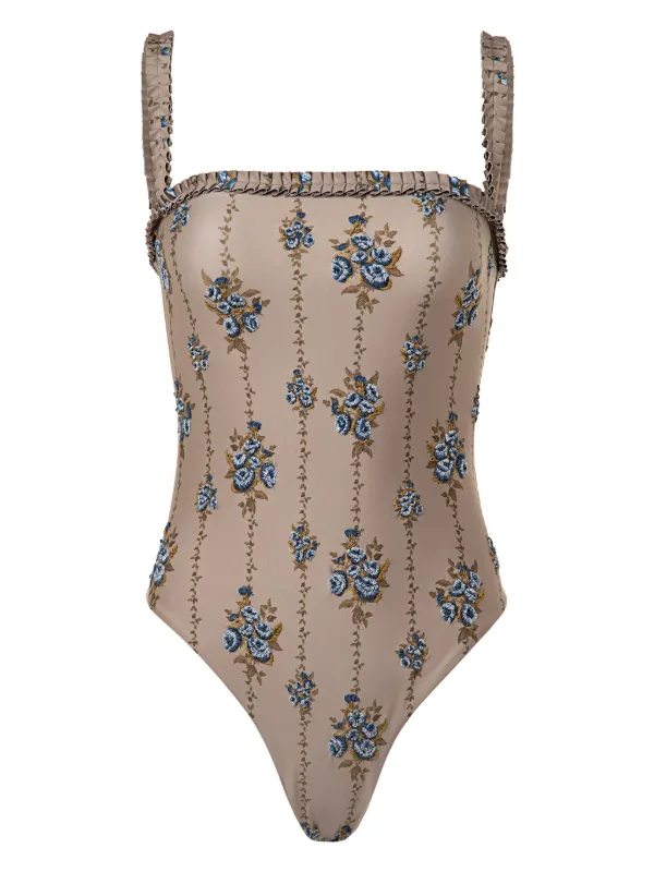 【AGUA BY AGUA BENDITA】limon プリント recycled swimsuit Agua By Agua Bendita + Net Sustain Limon Habitat Floral