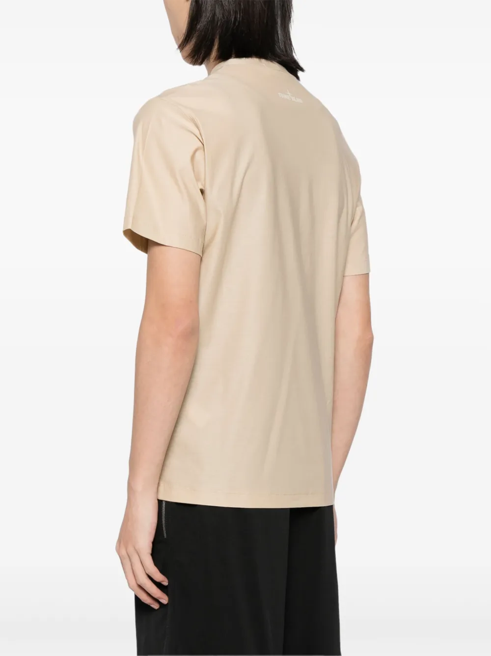 Stone Island Katoenen T-shirt met logoprint Beige