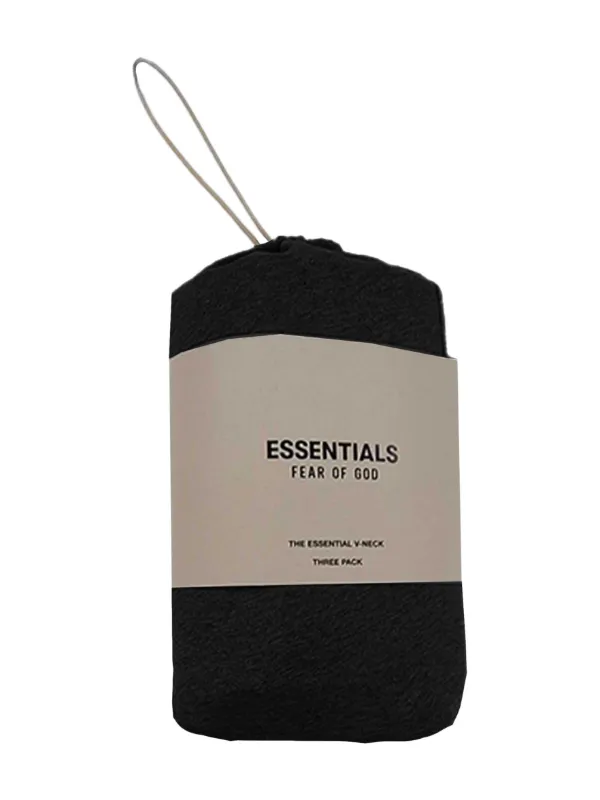 FEAR OF GOD ESSENTIALS Vネック Tシャツ 3枚組 | ブラック