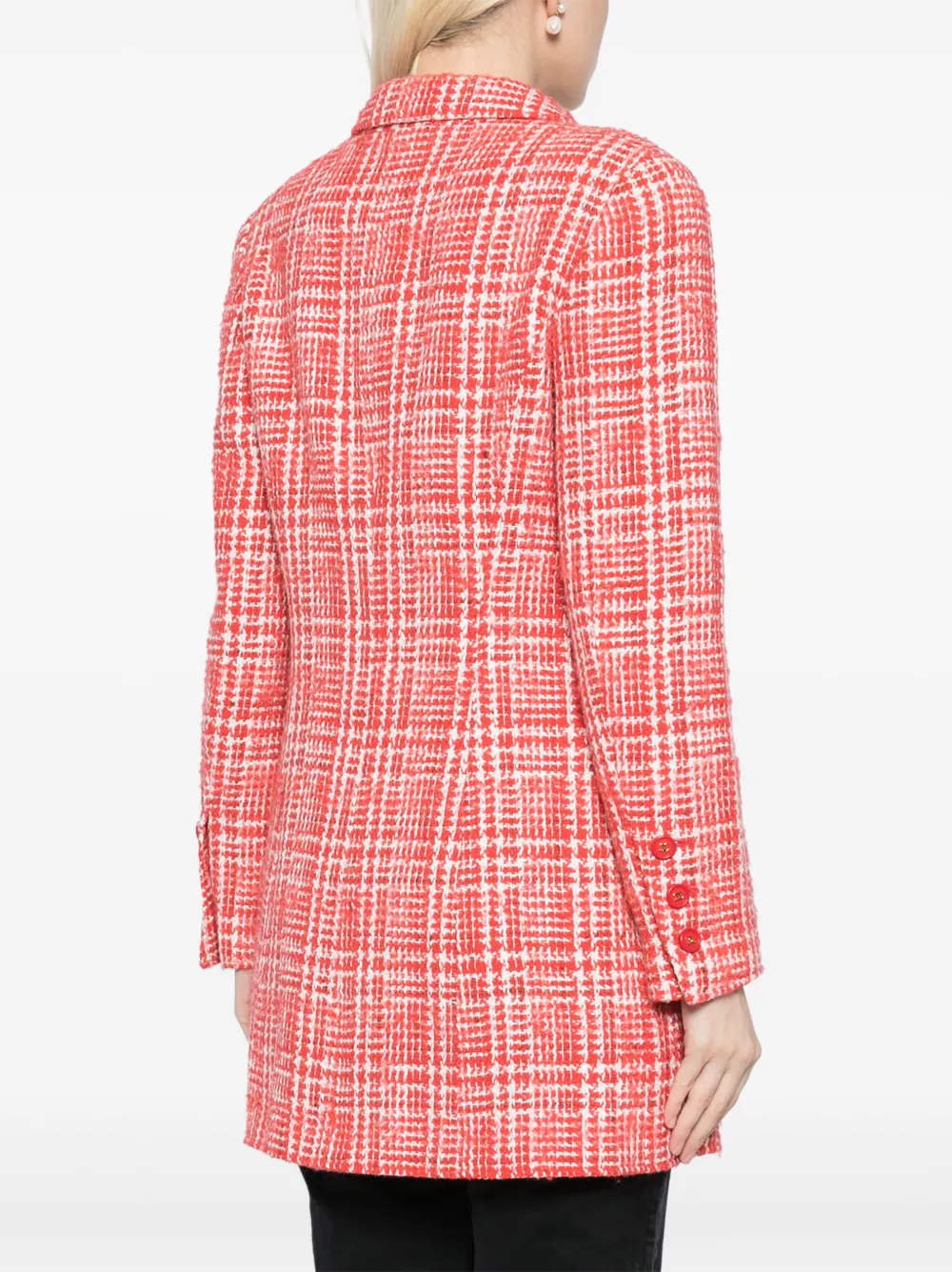Pre-owned Chanel 1997 Cc Mark Button Jacket In Red