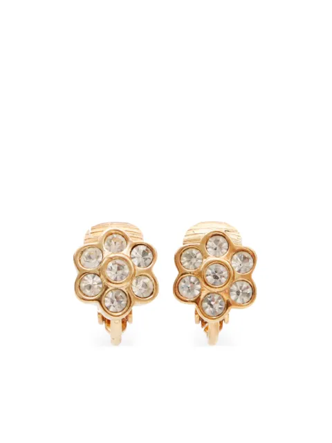 Christian Dior Pre-Owned rhinestone-embellished clip-on earrings