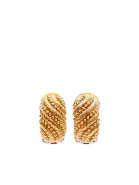 Christian Dior Pre-Owned twist-detail clip-on earrings