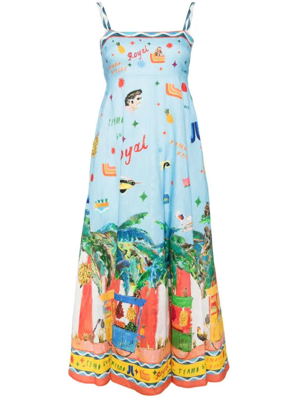 ALEMAIS All Abroad ドレス | ブルー | FARFETCH JP