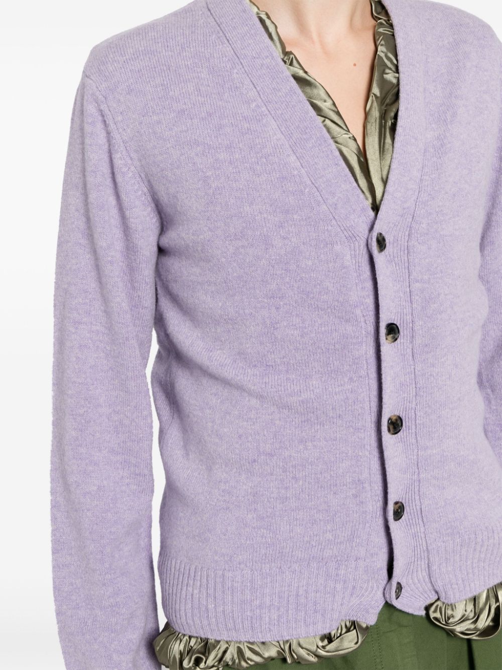 Shop Jw Anderson Satin-lined Cardigan In Purple