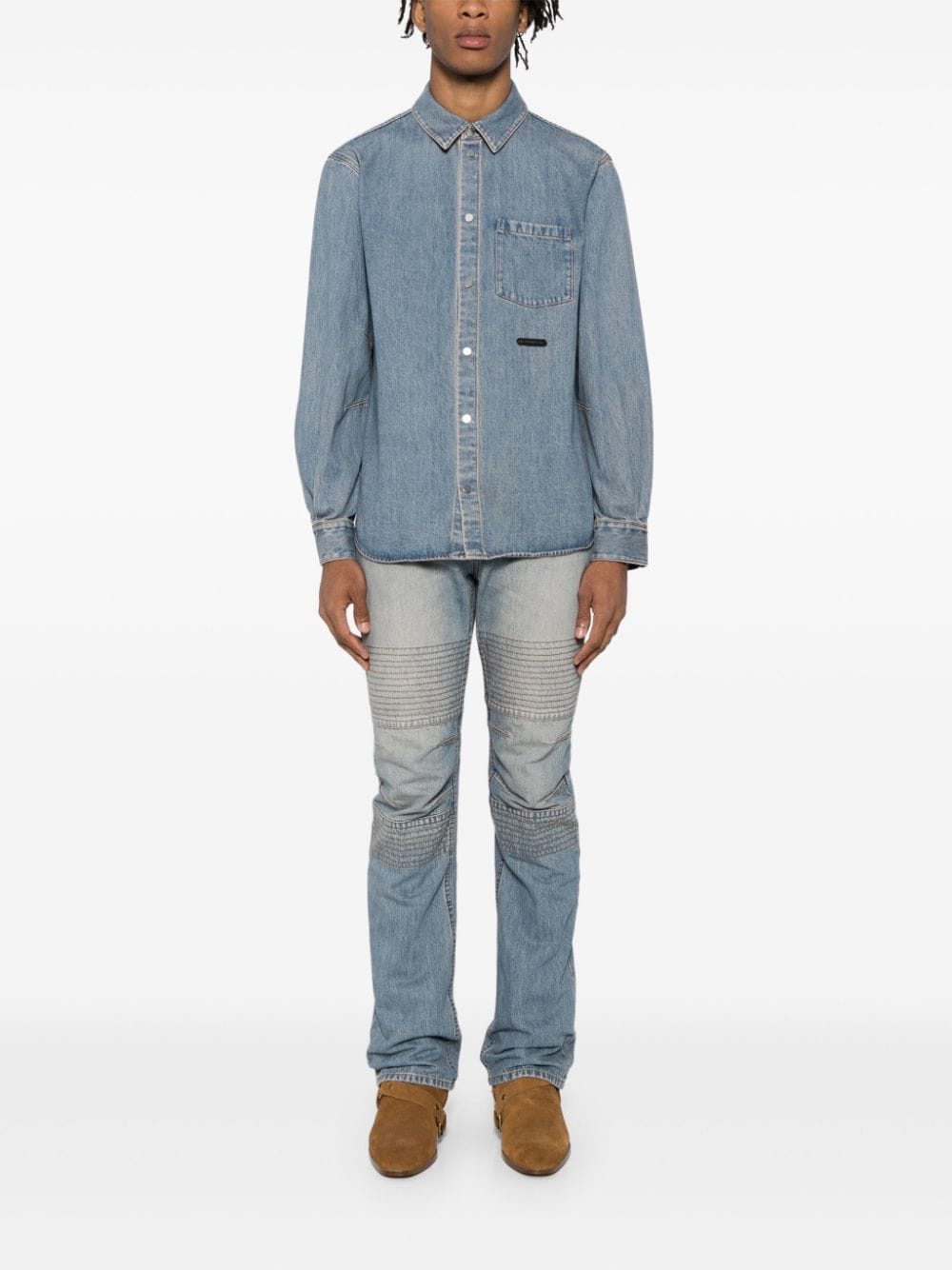 Helmut Lang Gewelfd denim overhemd - Blauw