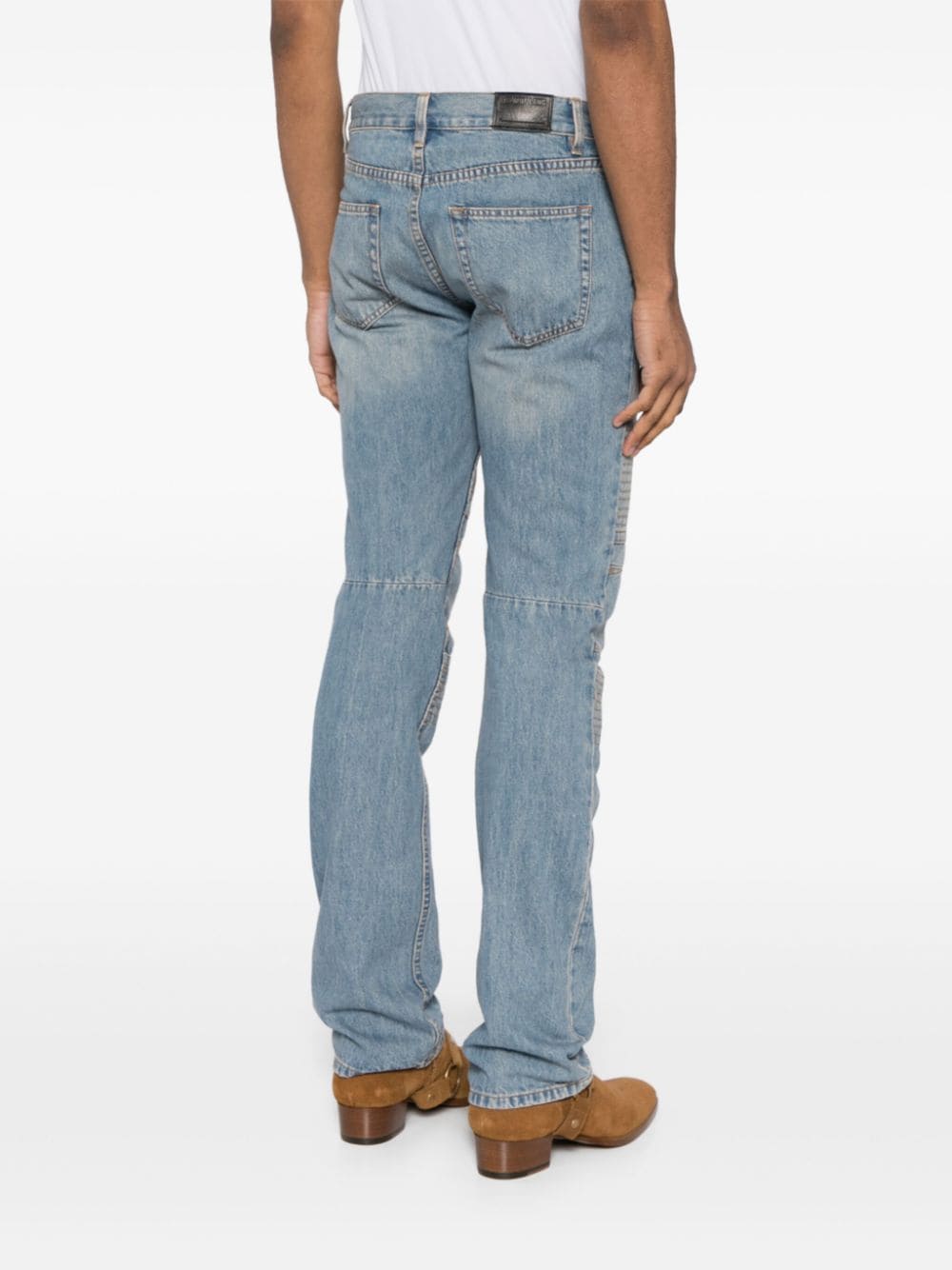 Shop Helmut Lang Moto Worker Jeans In Blue