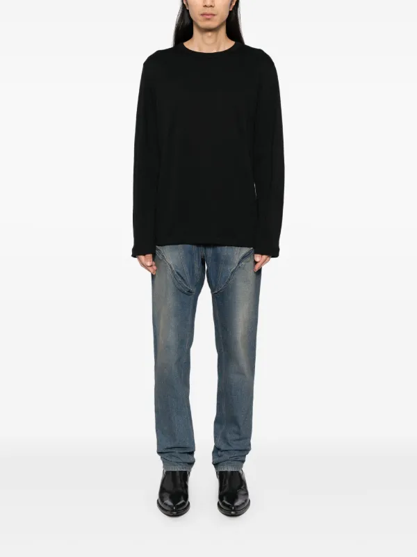 Helmut Lang logo-print long-sleeved T-shirt | Black | FARFETCH