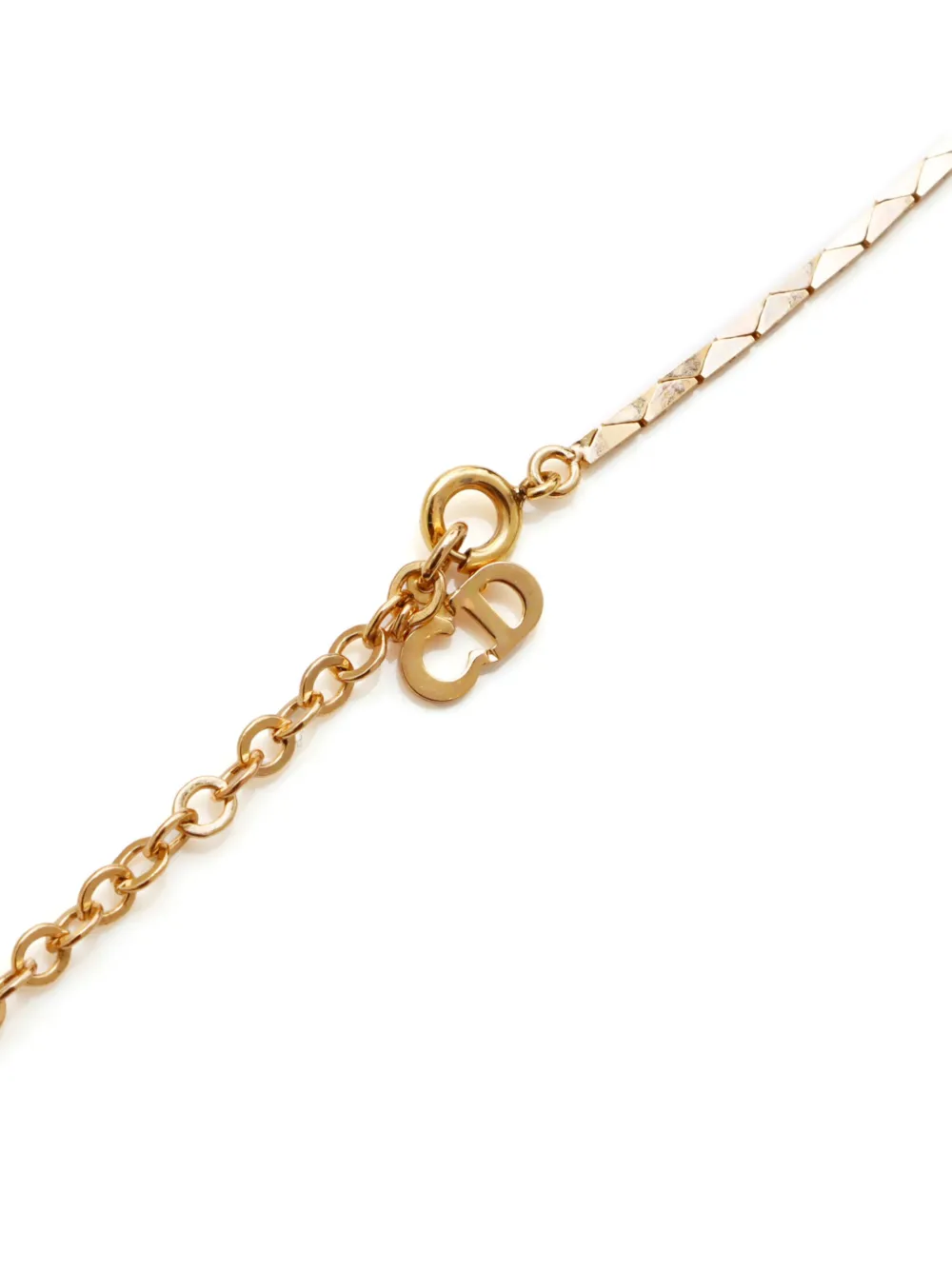 Pre-owned Dior Oval-pendant Necklace In Gold