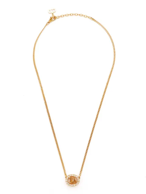 Christian Dior Pre-Owned CD logo-pendant chain necklace