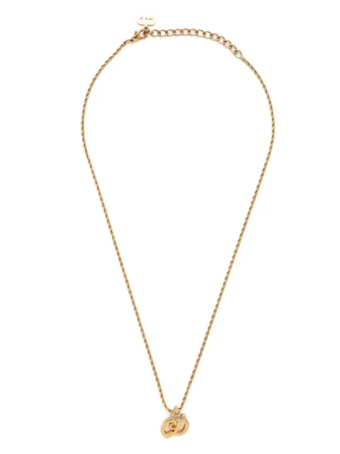 Christian Dior Pre-Owned collar de cadena con dije del logo CD