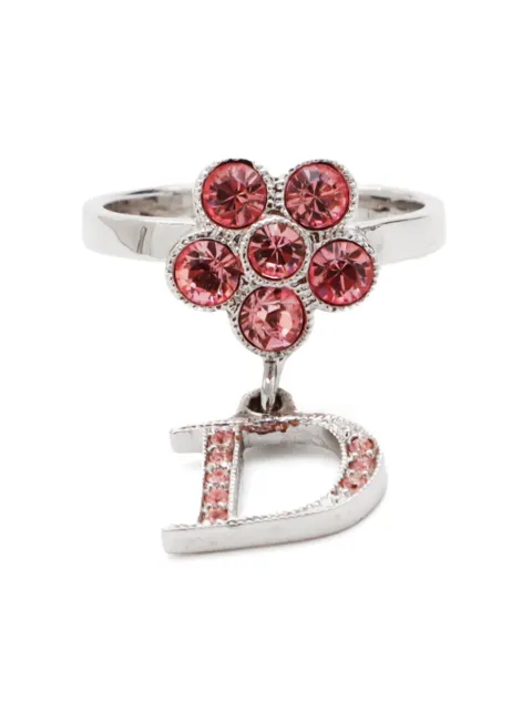 Christian Dior Pre-Owned rhinestone-embellished floral ring