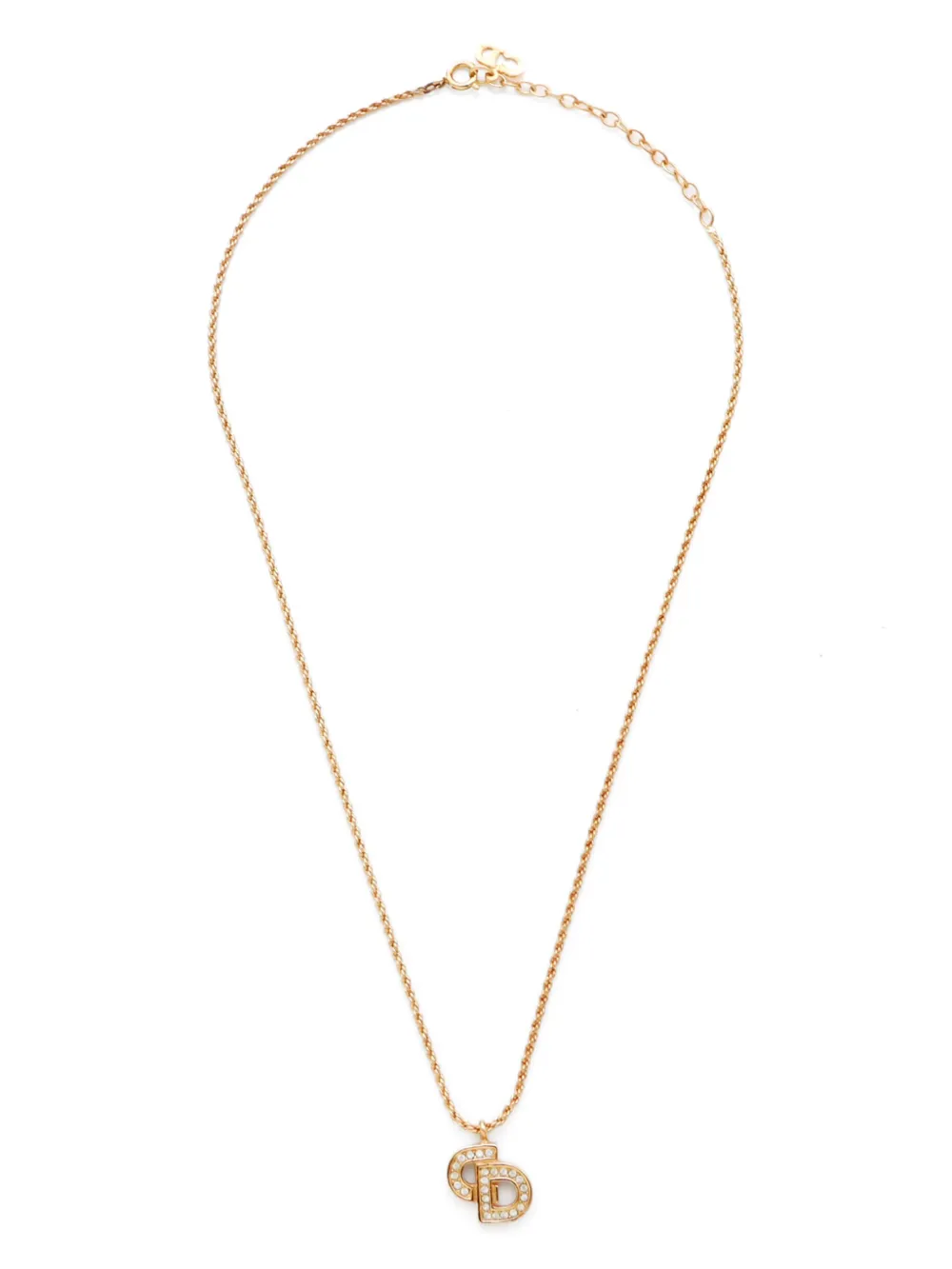 Christian Dior Pre-Owned CD logo-pendant chain necklace | Gold | Image 1