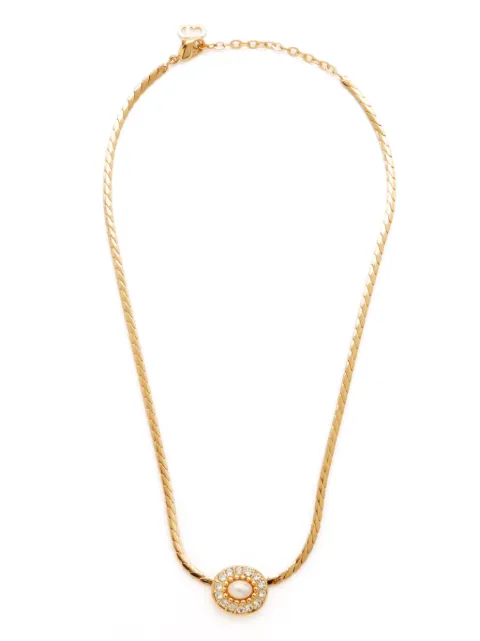 Christian Dior Pre-Owned rhinestone-embellished pendant necklace