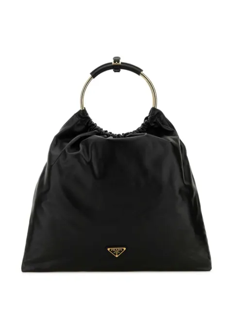 Prada triangle-logo bucket bag