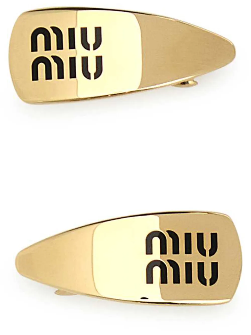 Miu Miu Haarspange mit Logo-Schild - F0002 BLACK