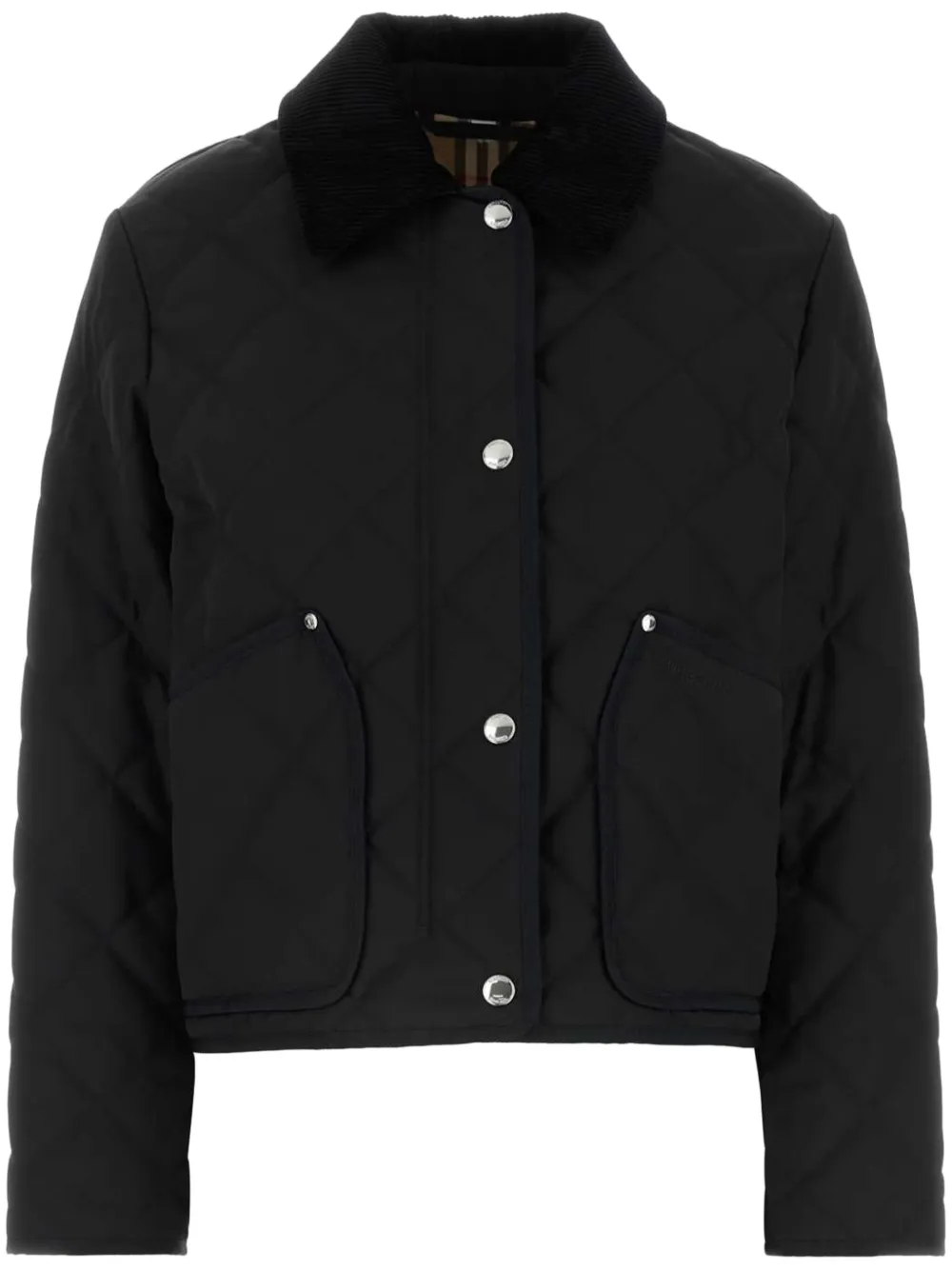 Burberry Cropped gewatteerd jack Zwart