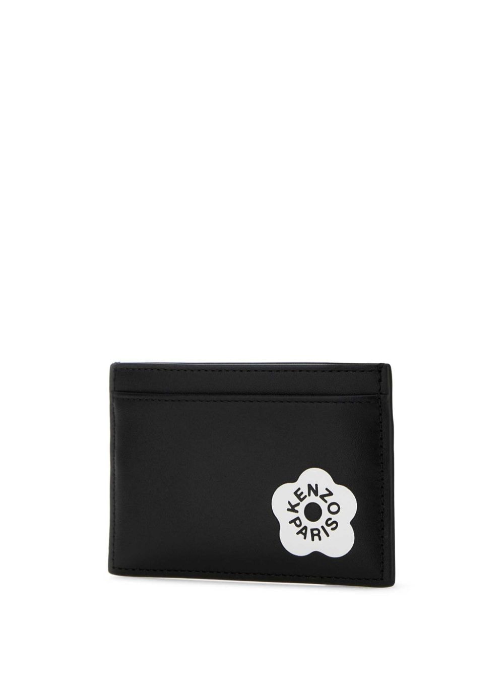 Shop Kenzo Floral Logo-print Cardholder In Black