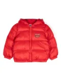 Moschino Kids logo-patch padded jacket - Red