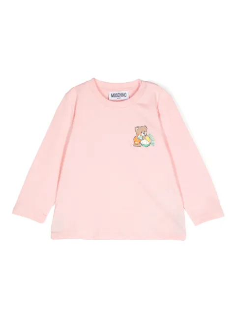 Moschino Kids teddybear-print long-sleeved T-shirt