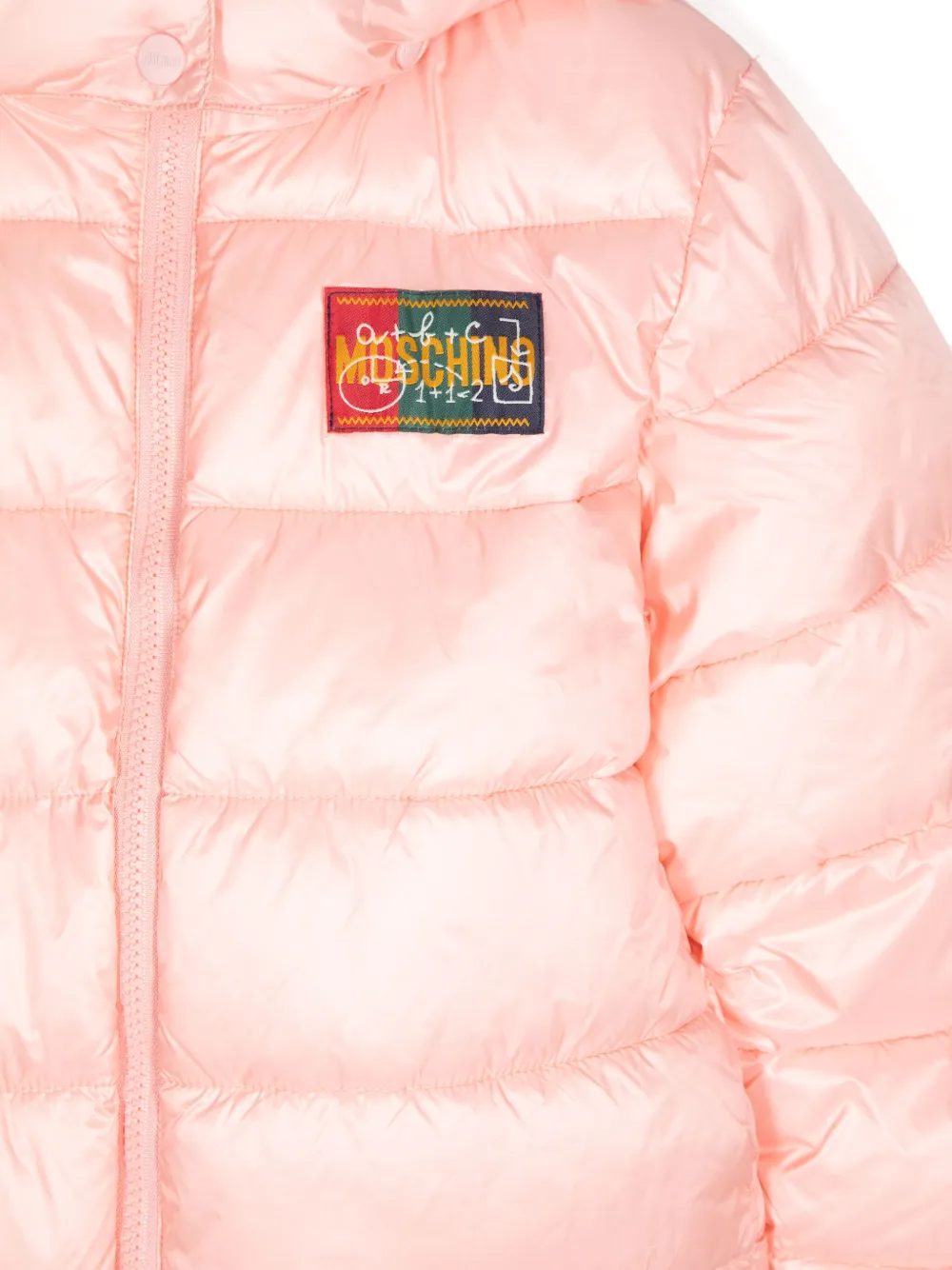 Moschino Kids Gewatteerd jack met logopatch Roze