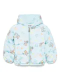 Moschino Kids graphic-printed padded jacket - Blue
