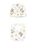 Moschino Kids teddy-print hat bib set - White