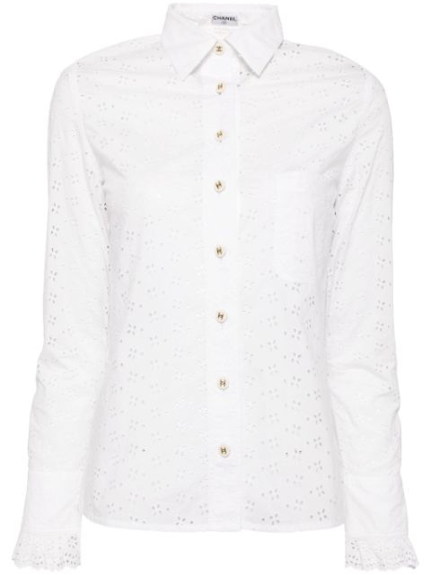 Cheap HOT SALE CHANEL 1990-2000s CC mark button shirt blouse Women