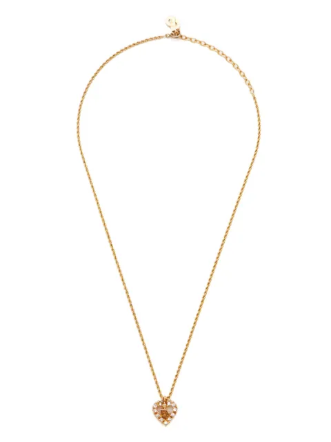 Christian Dior Pre-Owned rhinestone-embellished heart necklace