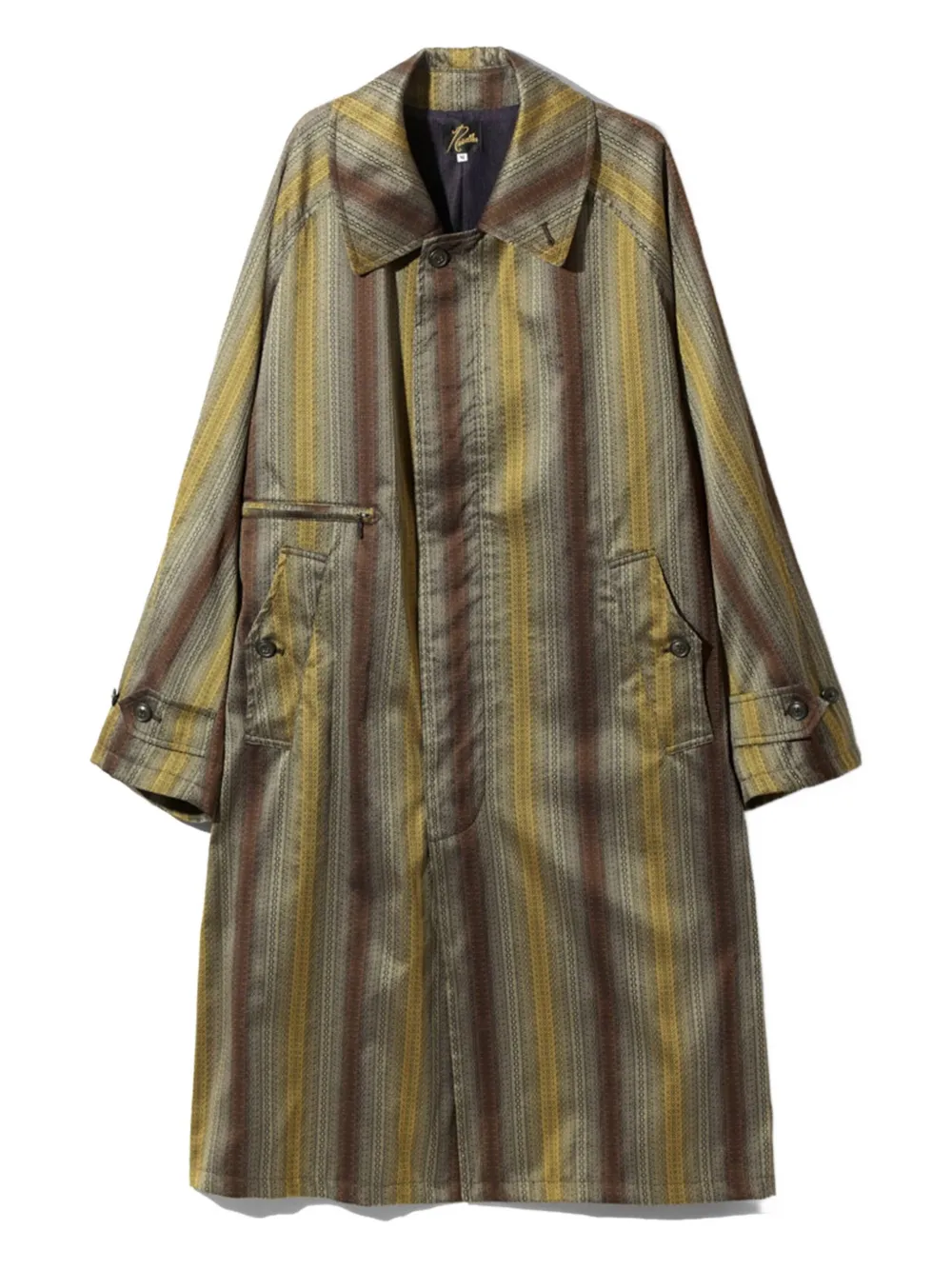 Needles Balcollar striped coat | Neutrals | Image 1
