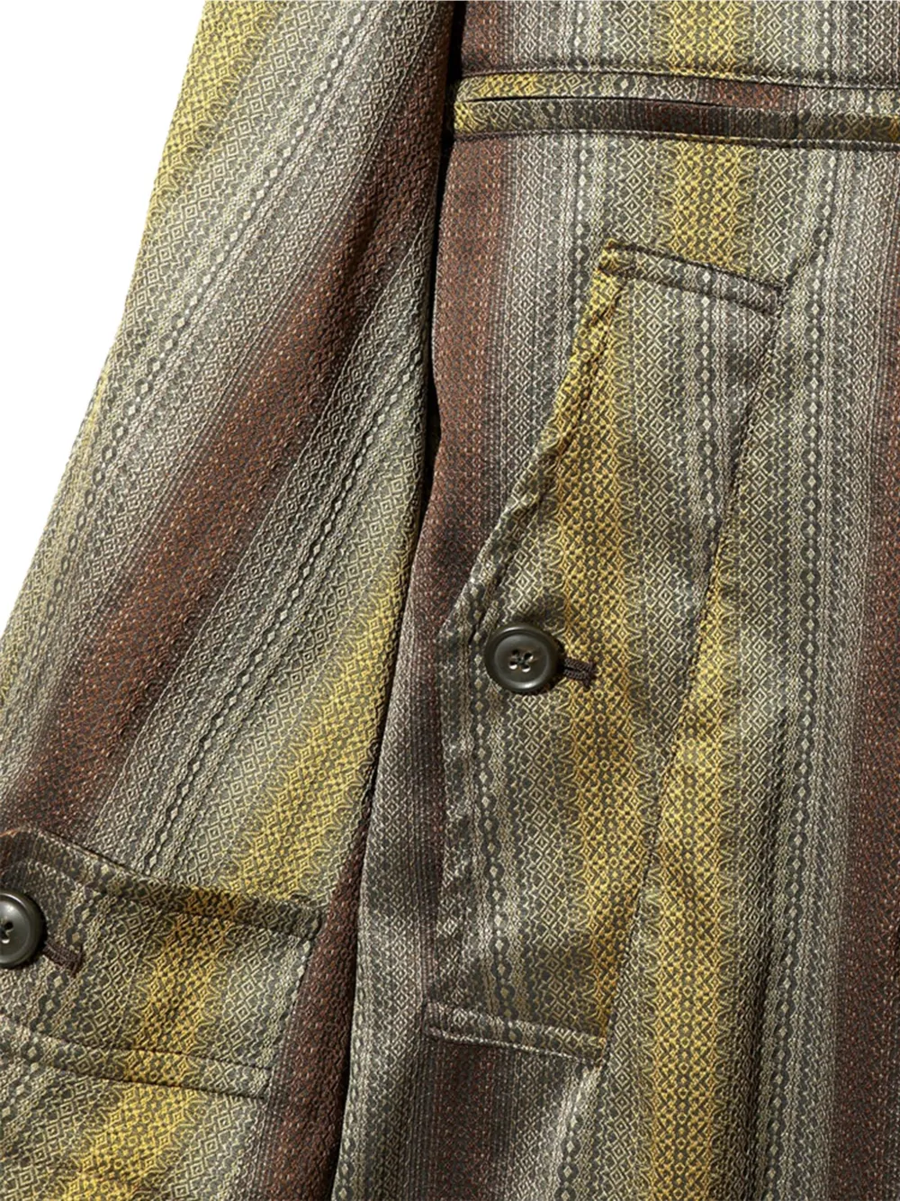 Needles Balkraag gestreepte jas Beige