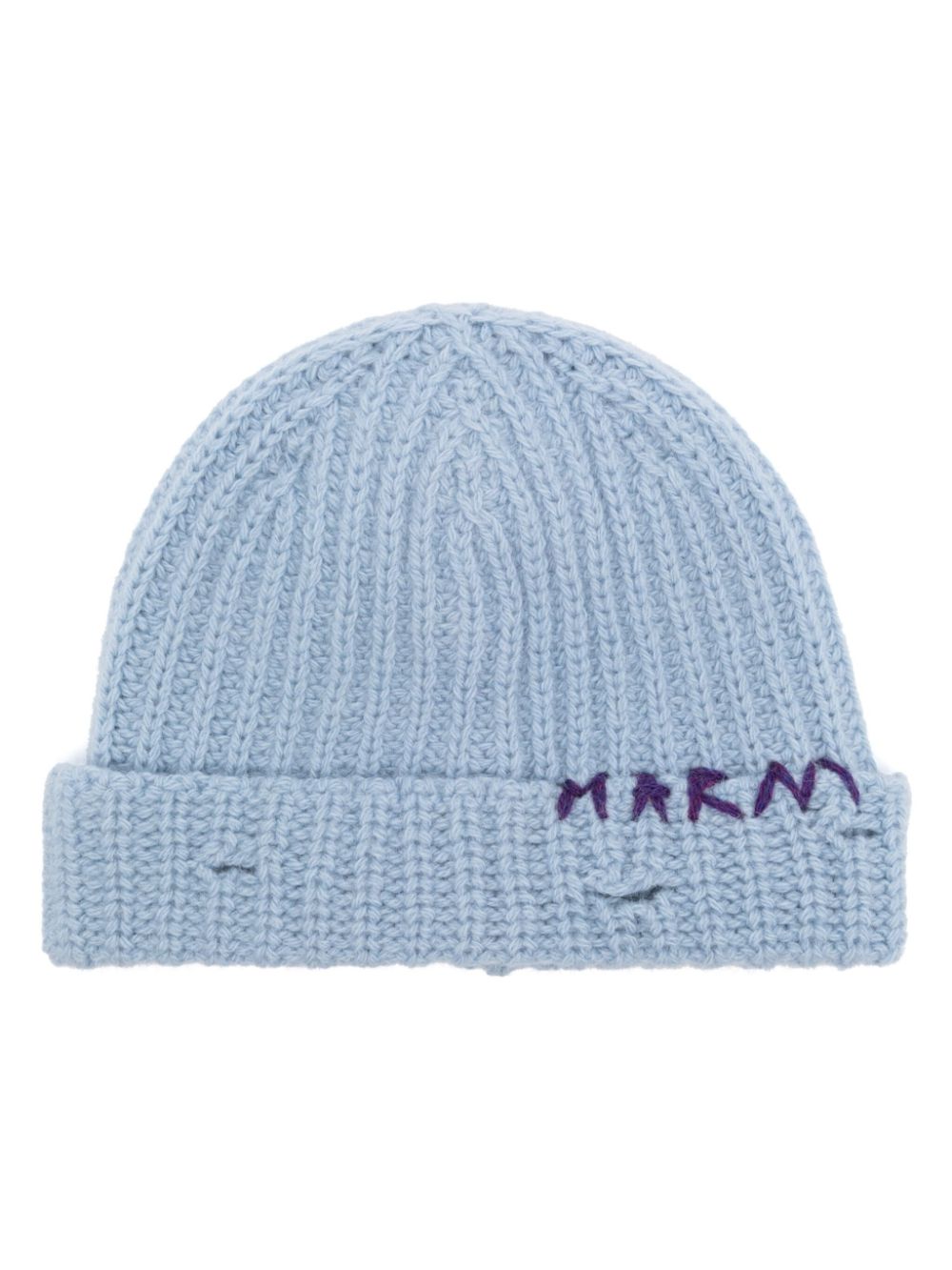 Marni logo-embroidered beanie Men