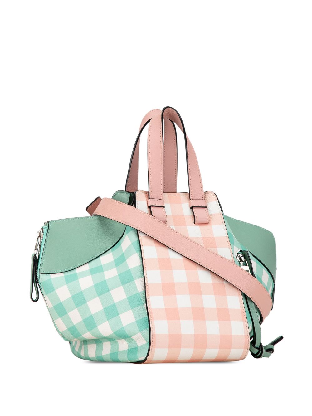 Cheap Loewe 2018 Small Hammock Gingham satchel Women