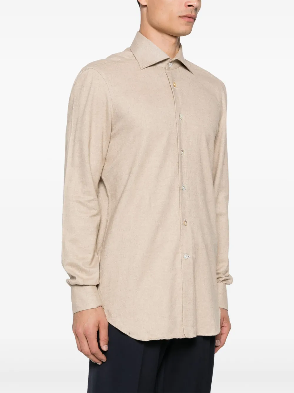 Kiton Katoenen overhemd Beige