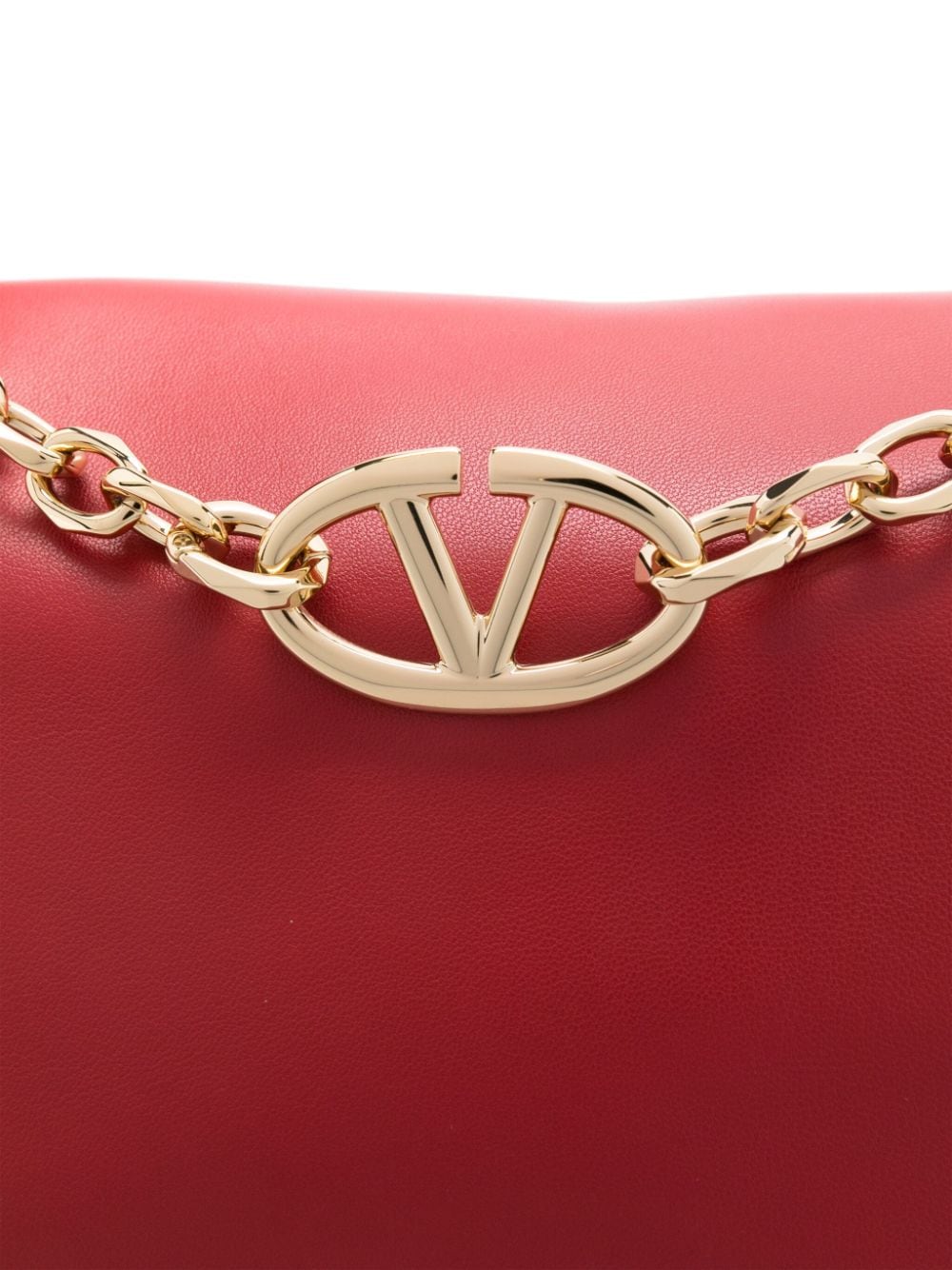 Shop Valentino Vlogo Moon Shoulder Bag In Red