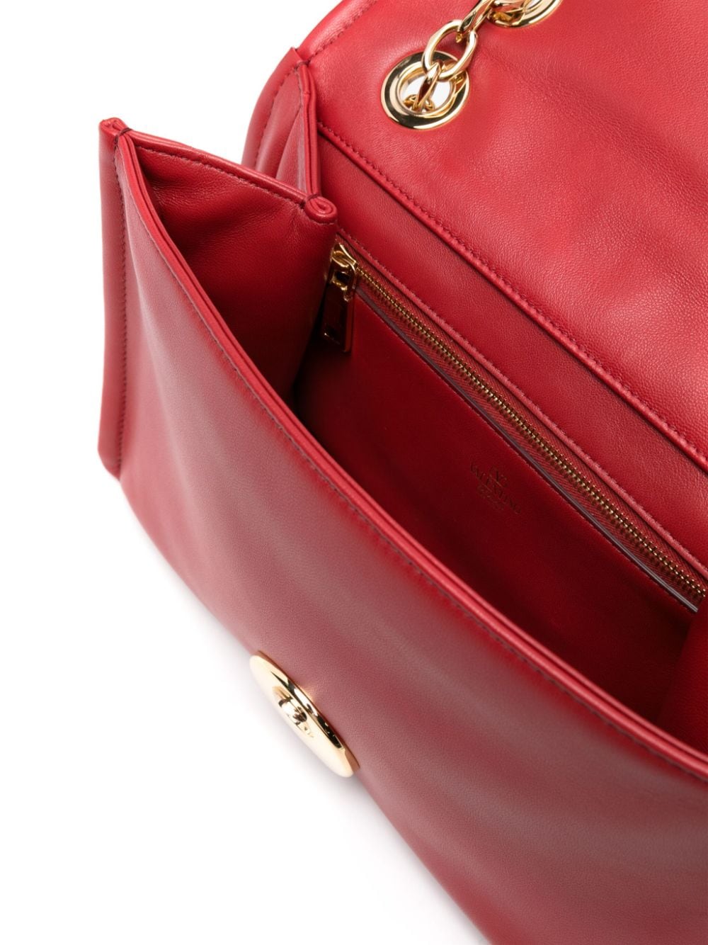 Shop Valentino Vlogo Moon Shoulder Bag In Red