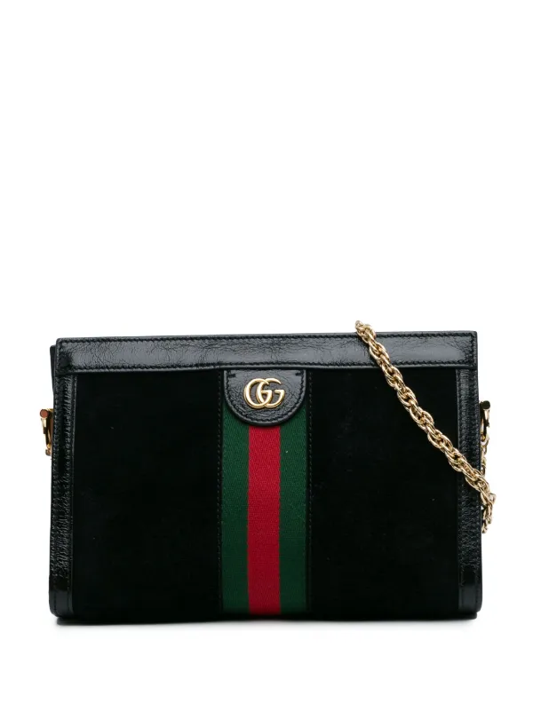 Gucci Pre Owned 2016 2023 Small Suede Ophidia Web Chain Crossbody Bag Farfetch