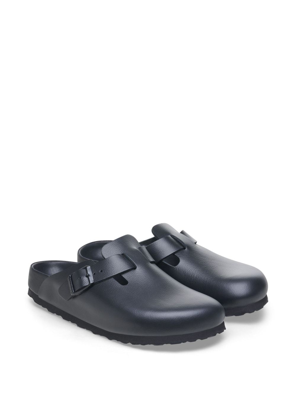 Shop Birkenstock Boston Leather Clogs In Schwarz