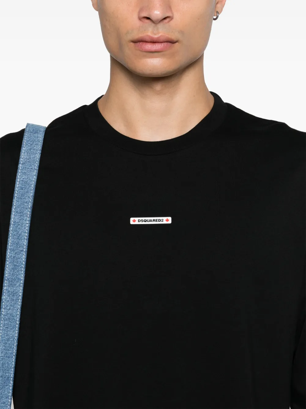 DSQUARED2 T-shirt met rubberen logo Zwart