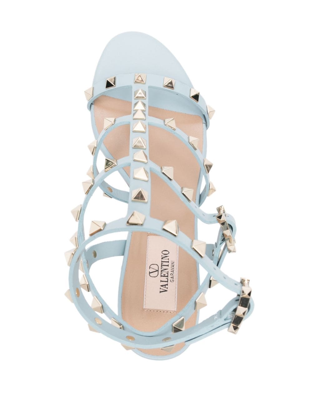 Shop Valentino 60mm Rockstud Sandals In Blue