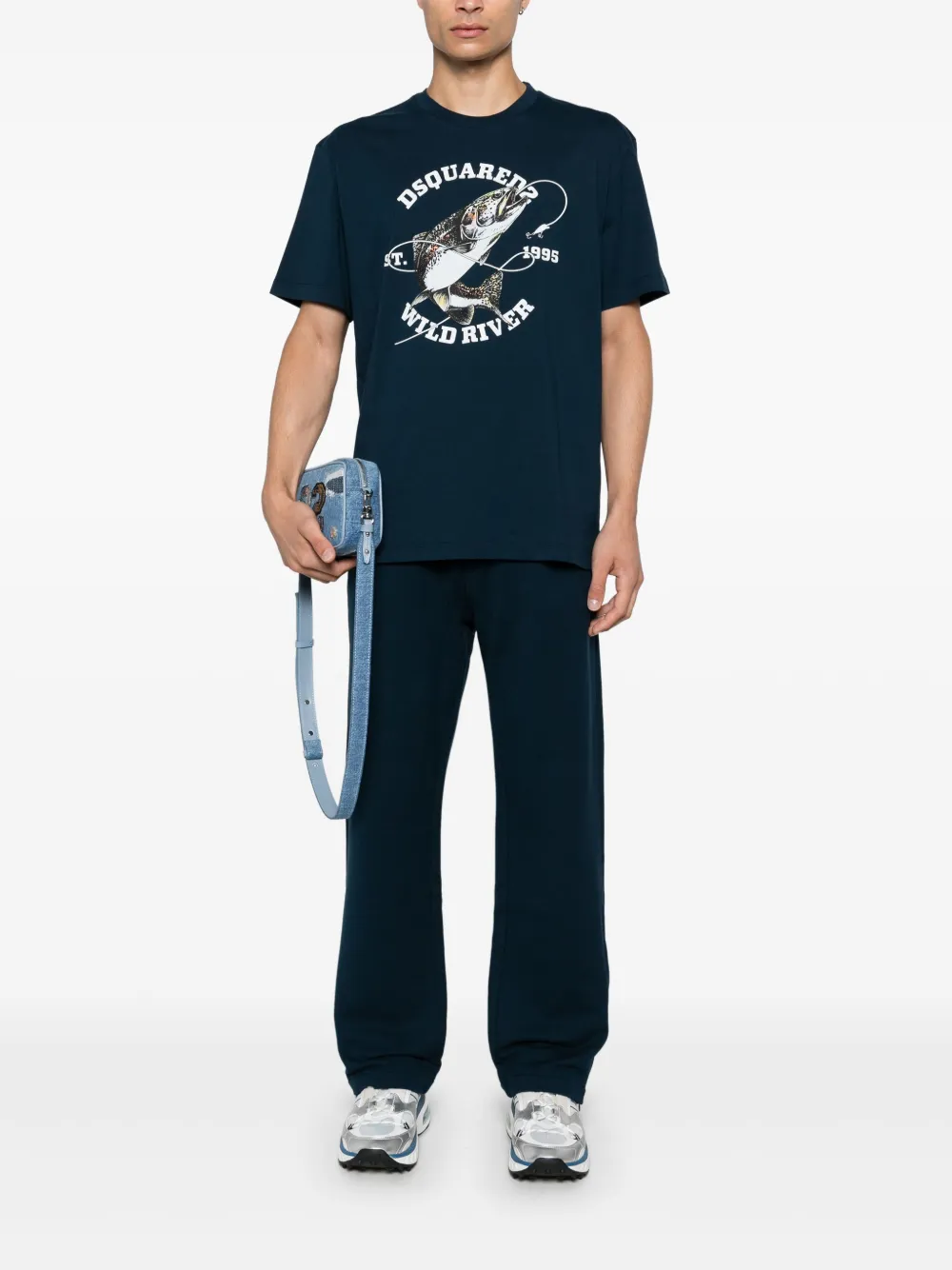 DSQUARED2 Trainingsbroek met rubberen logo - Blauw
