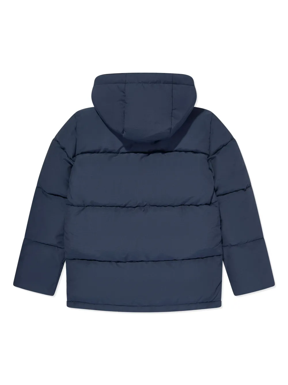 New Balance Kids logo print Puffer Jacket Blue FARFETCH
